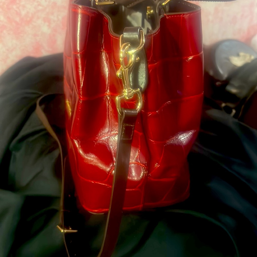 Beautiful, Dooney and Bourke crocodile Barlow satchel three compartments - Picture 7 of 16
